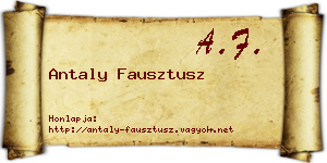 Antaly Fausztusz névjegykártya